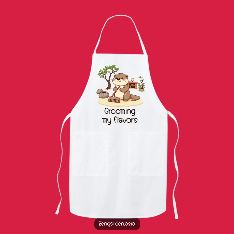 Funny Otter Zen Apron: Raking Garden Wear, Gift for Chefs