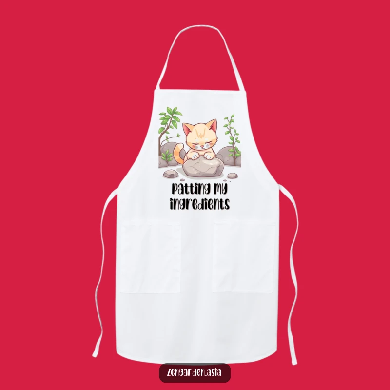 Funny Cat Zen Apron: Patter Stone Kitchen Wear, Gift