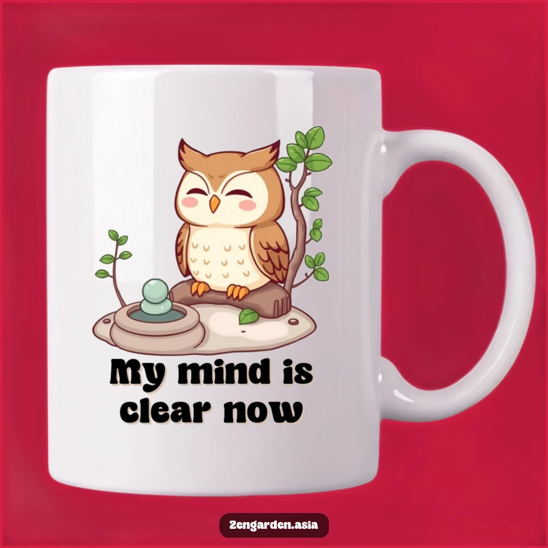 Funny Meditating Owl Mug: Peaceful Zen Garden Humor, Perfect Gift for Calm Seekers