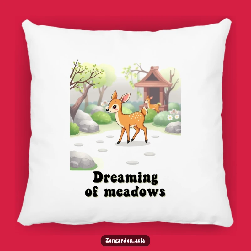 Funny Deer Zen Pillow: Gentle Walker Cushion, Cozy Gift