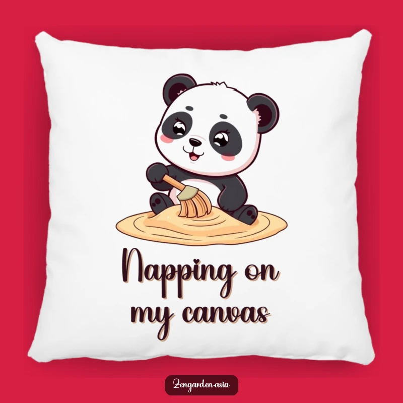 Funny Panda Sand Art Pillow: Cozy Art Humor, Perfect Decorative Gift