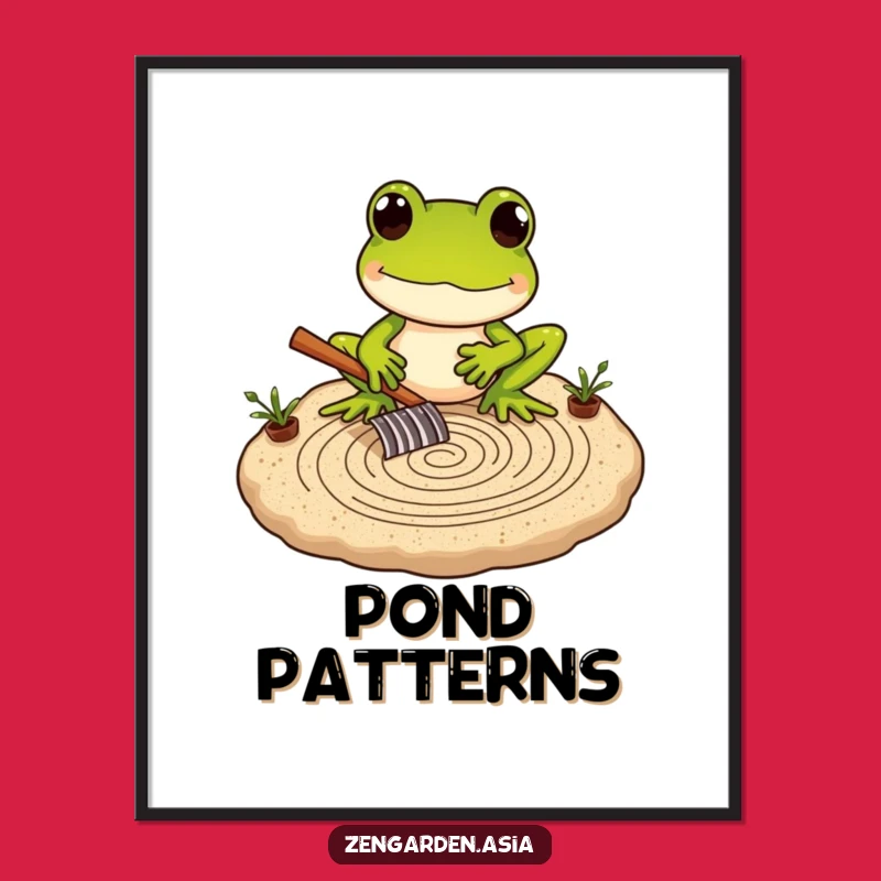 Funny Frog Zen Master Digital Print: Instant Peace for Walls