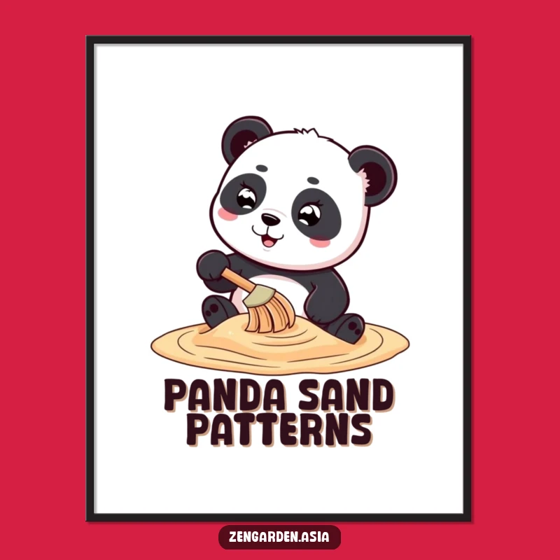 Funny Panda Sand Art Digital Print: Playful Humor, Instant Hilarious Gift