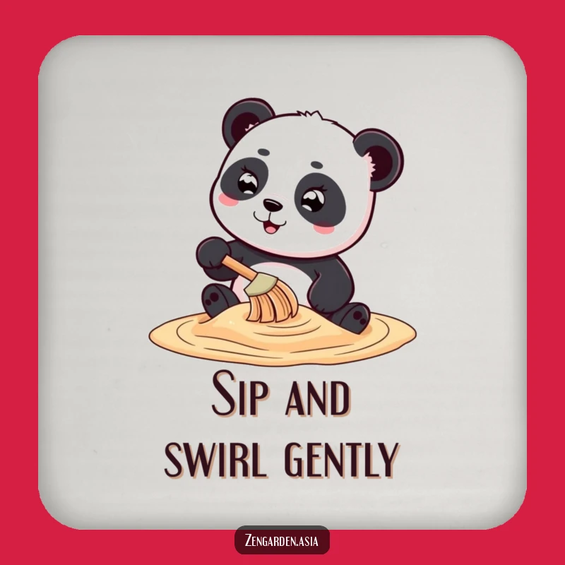 Funny Panda Sand Art Coasters: Playful Set, Hilarious Housewarming Gift