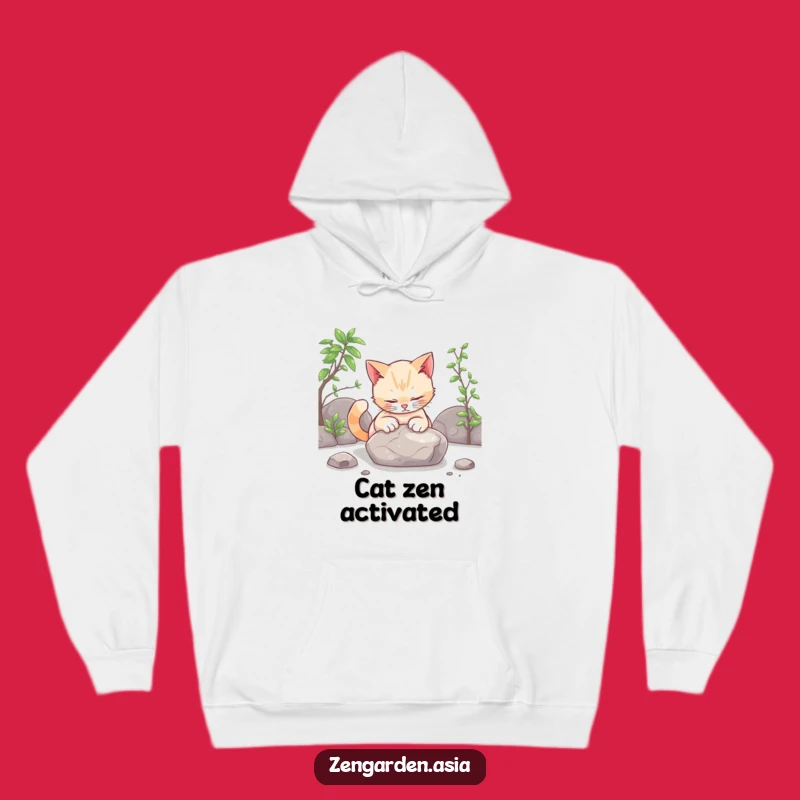 Funny Cat Zen Hoodie: Cozy Patter Sweatshirt, Gift for Comfort