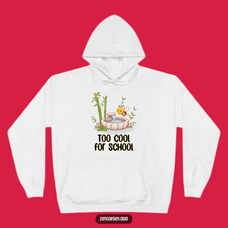 Funny Zen Bee Hoodie: Cooldown with Bamboo Fountain, Cozy Funny Gift