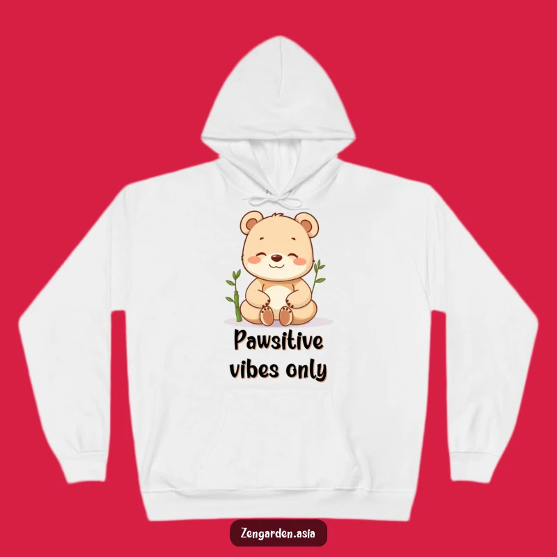 Funny Meditating Bear Cub Hoodie: Cozy Zen, Bamboo Vibes, Ultimate Funny Gift