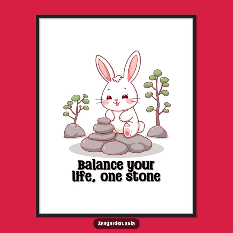 Free Printable Funny Rabbit Zen Art - Downloadable DIY Decor for Peaceful Homes
