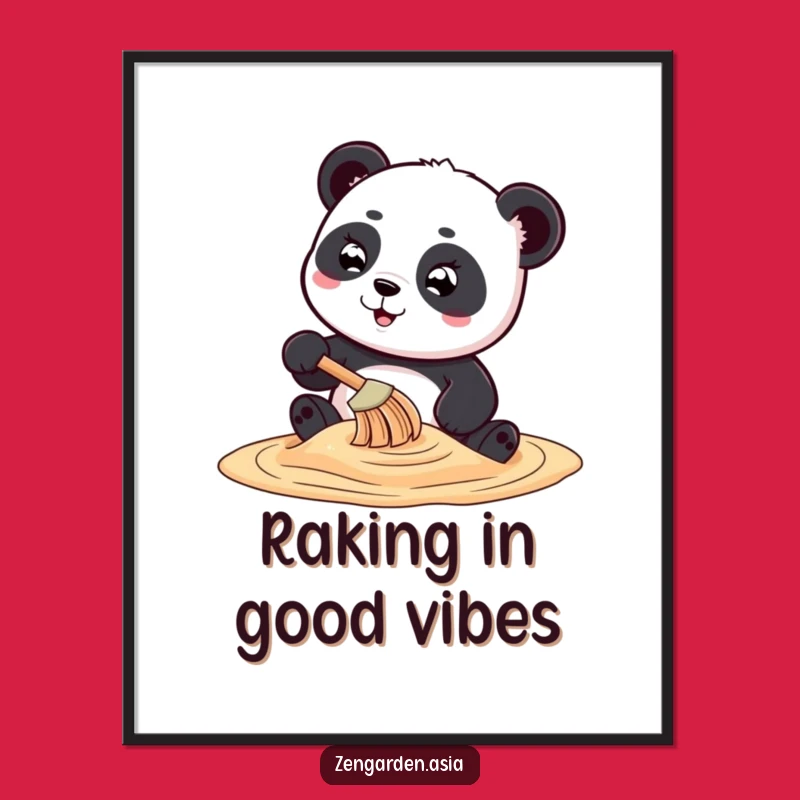 Free Printable Wall Art: Playful Panda Sand Art Funny Downloadable Decor