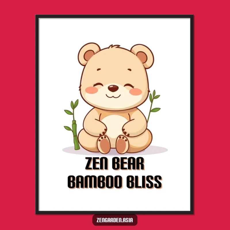 Free Printable Zen Bear Wall Art: Funny Meditation Cub Downloadable Decor for Peaceful Vibes
