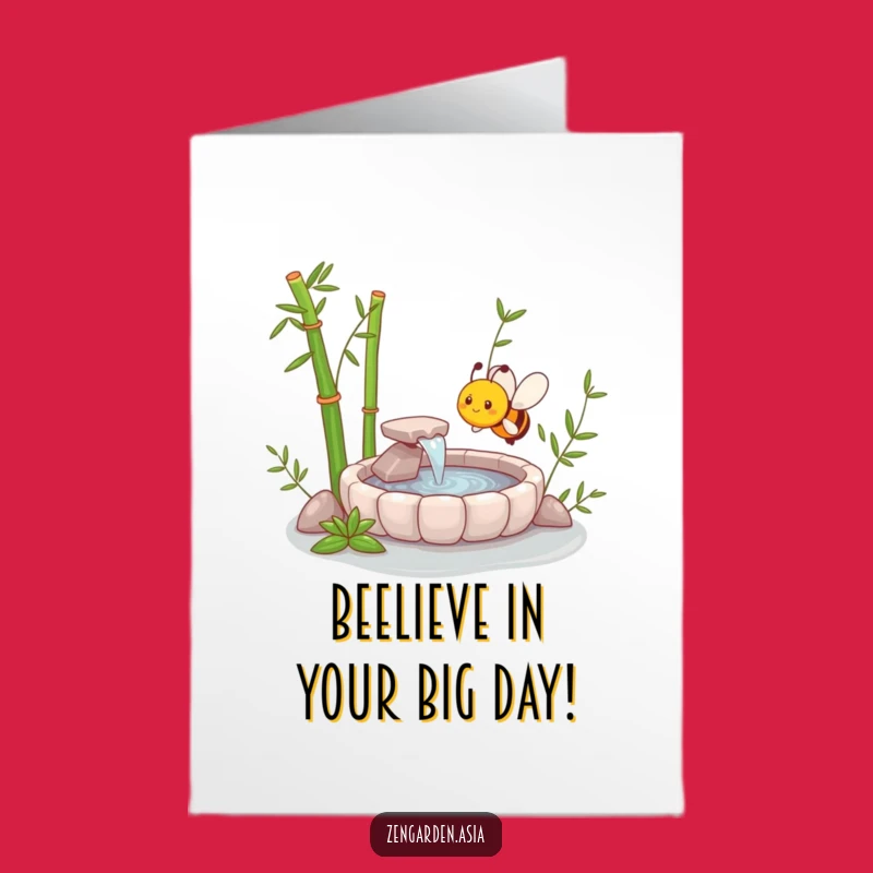 Free Printable Bee Zen Garden Birthday Card: Funny Downloadable Gift for Nature Lovers