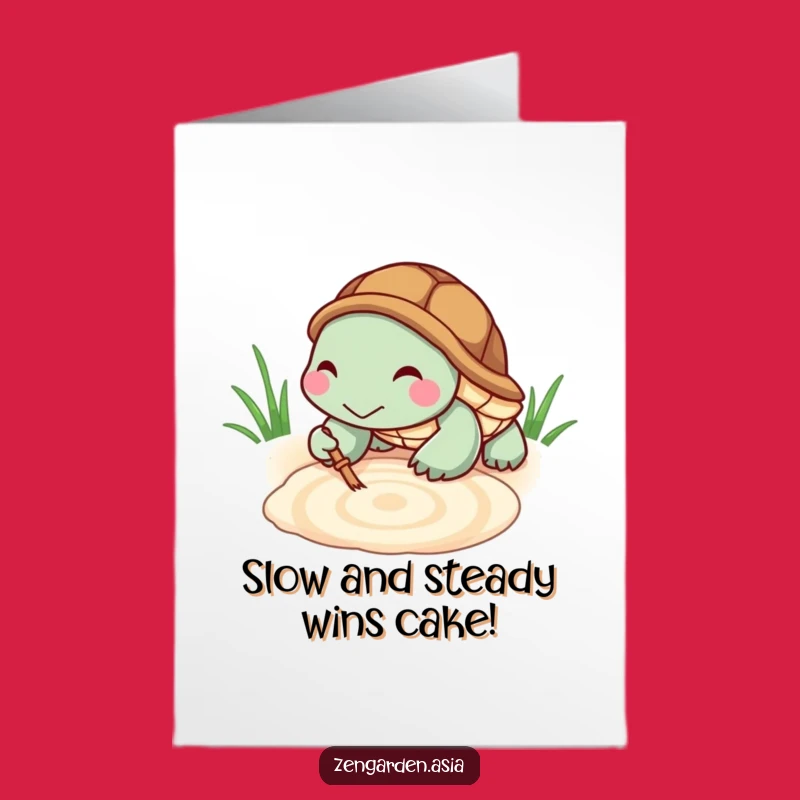 Free Printable Funny Turtle Birthday Card - Downloadable DIY Gift for Slow & Steady Wins