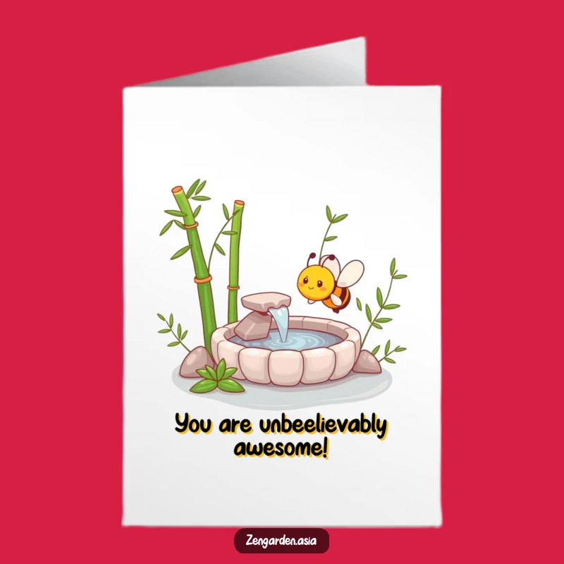 Free Printable Bee Zen Garden Congrats Card: Humorous Downloadable Gift for Achievements