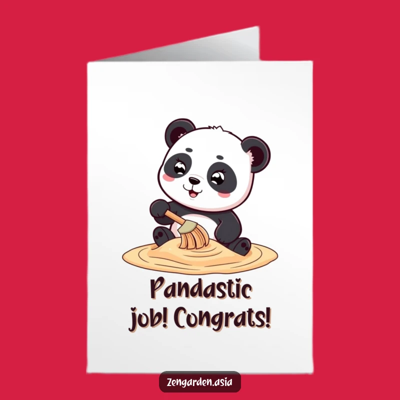 Free Printable Congrats Card: Panda Sand Art Success Funny Downloadable Gift