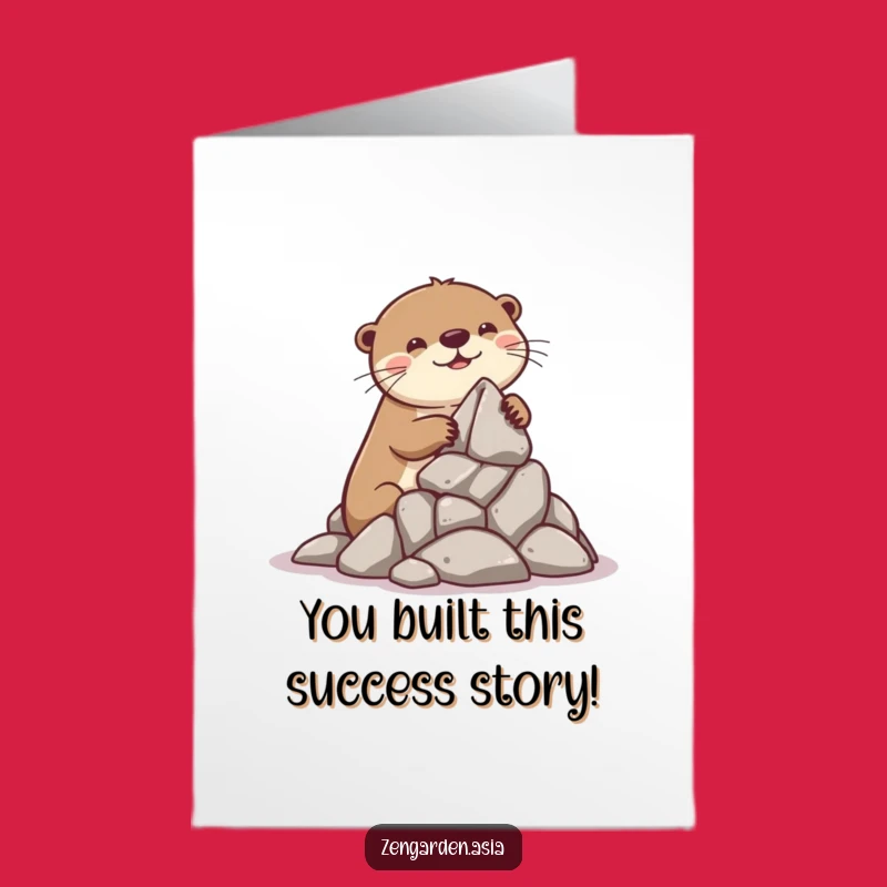 Free Printable Funny Otter Congrats Card - Downloadable DIY Gift for Clever Builds