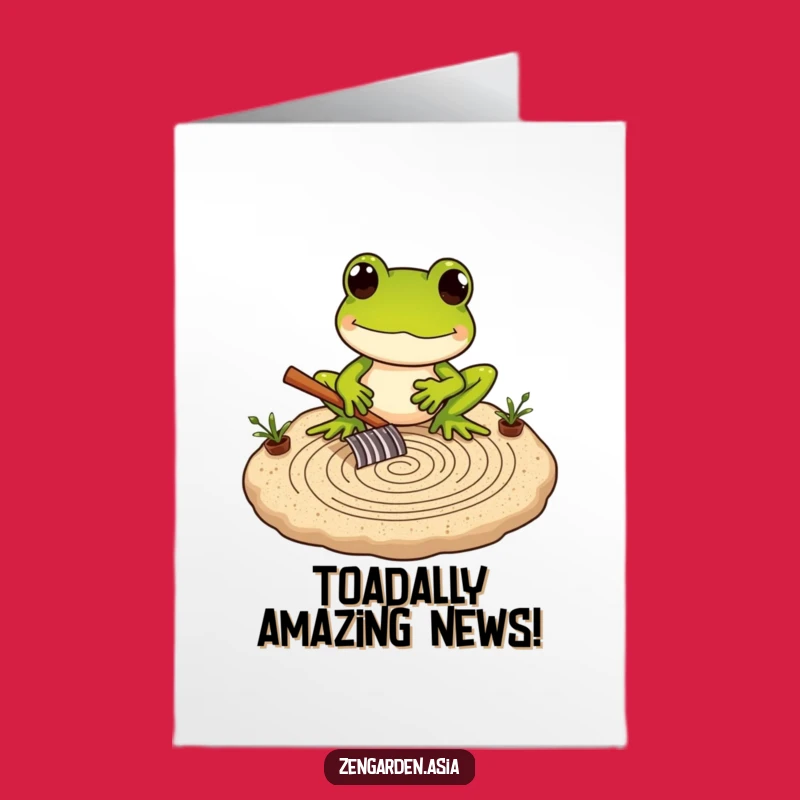 Free Printable Frog Zen Congratulations Card: Funny Downloadable Gift for Mindful Wins