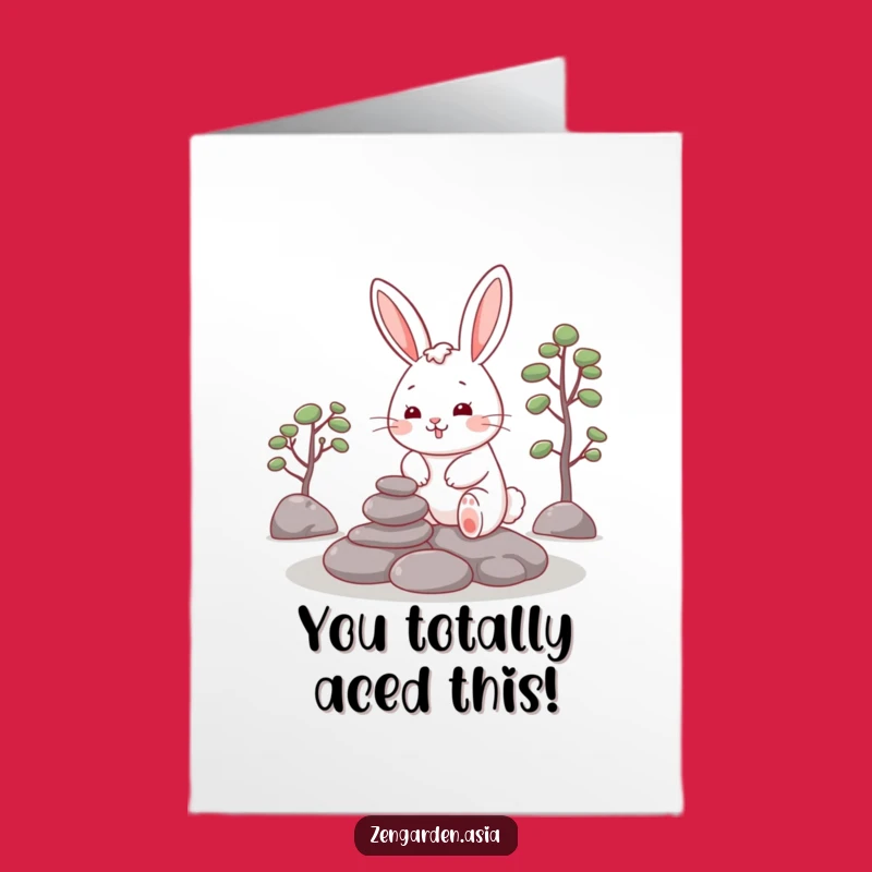 Free Printable Funny Rabbit Congrats Card - Downloadable DIY Gift for Harmonious Wins