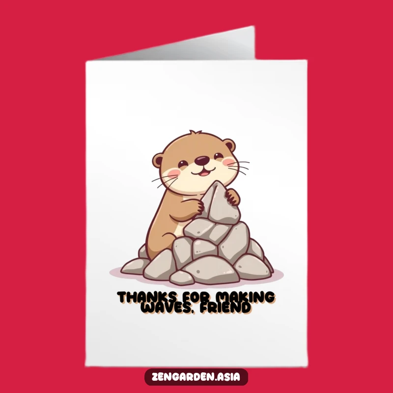 Free Printable Funny Otter Thank You Card - Downloadable DIY Gift of Gratitude