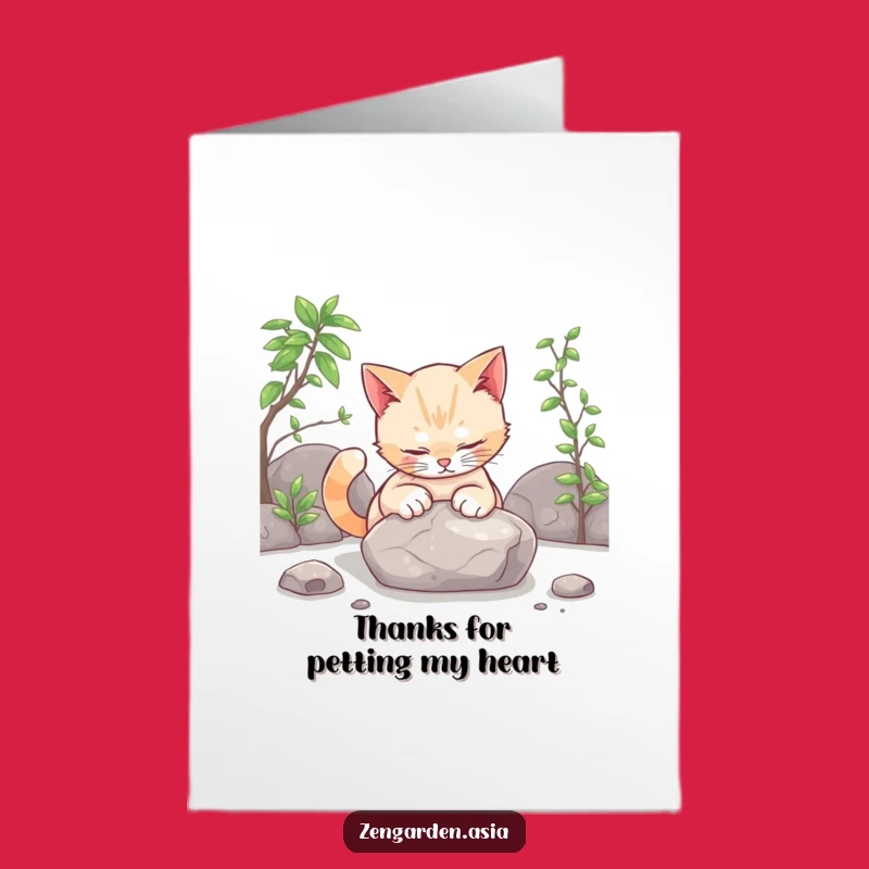 Free Printable Thank You Card: Curious Cat Pats Thanks in Zen Style!