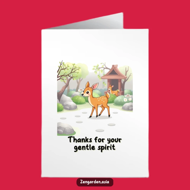 Free Printable Thank You Card: Deer Leaves Zen Paw Prints of Gratitude!