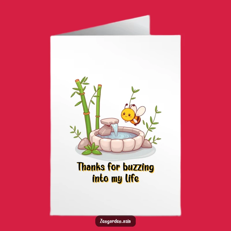 Free Printable Bee Zen Garden Thank You Card: Funny Gratitude Downloadable Gift