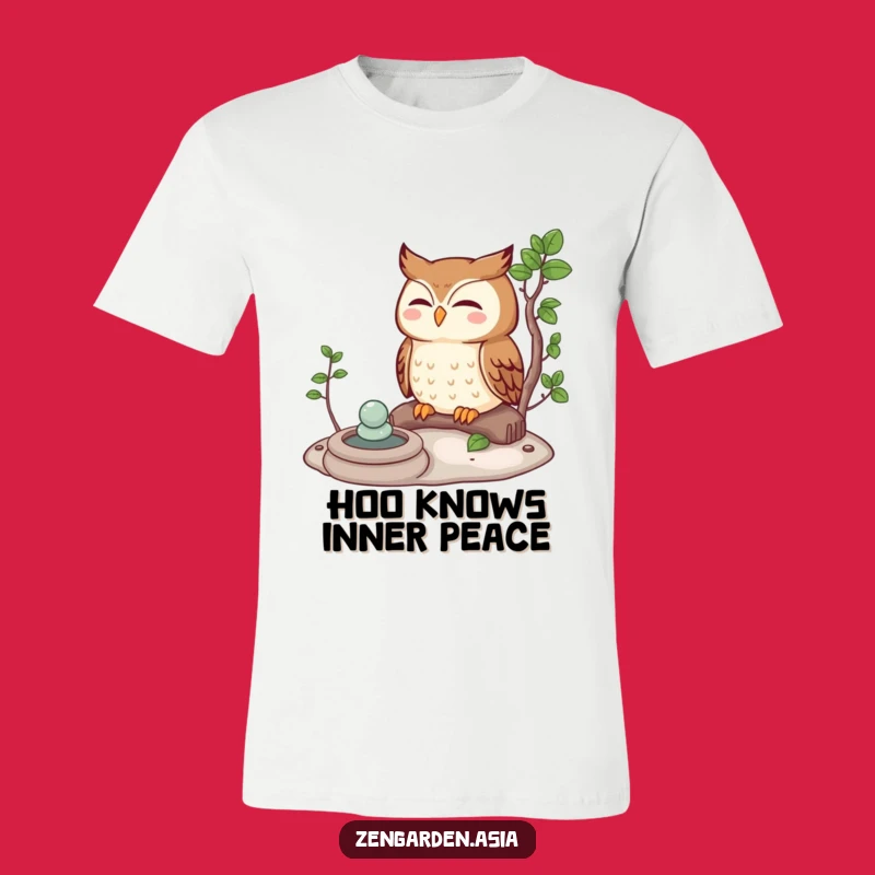 Funny Owl Zen Meditation T-Shirt: Peaceful Garden Humor, Awesome Gift for Comedians