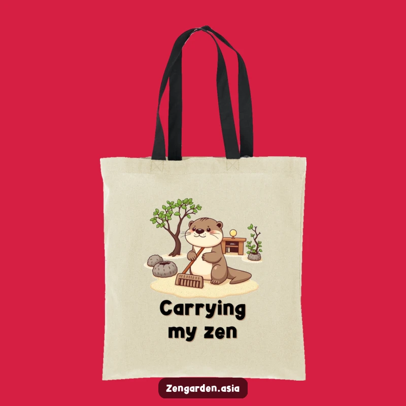 Funny Otter Zen Tote Bag: Raking Garden Carry-All, Gift