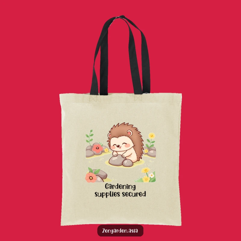 Funny Hedgehog Garden Tote Bag: Tranquil Setting Humor, Practical & Hilarious Gift